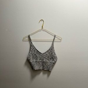 Grey knit style crop top
